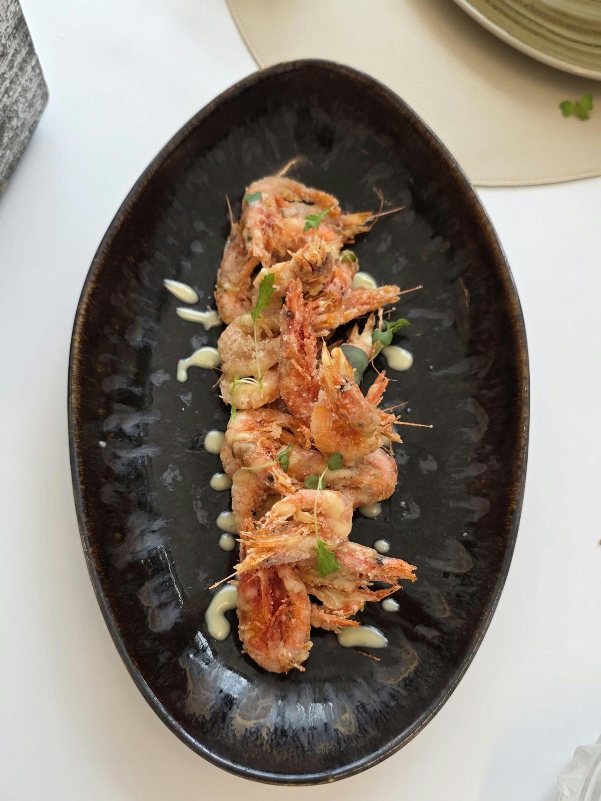 Gambas de Palamós en el restaurante Tela Marinera