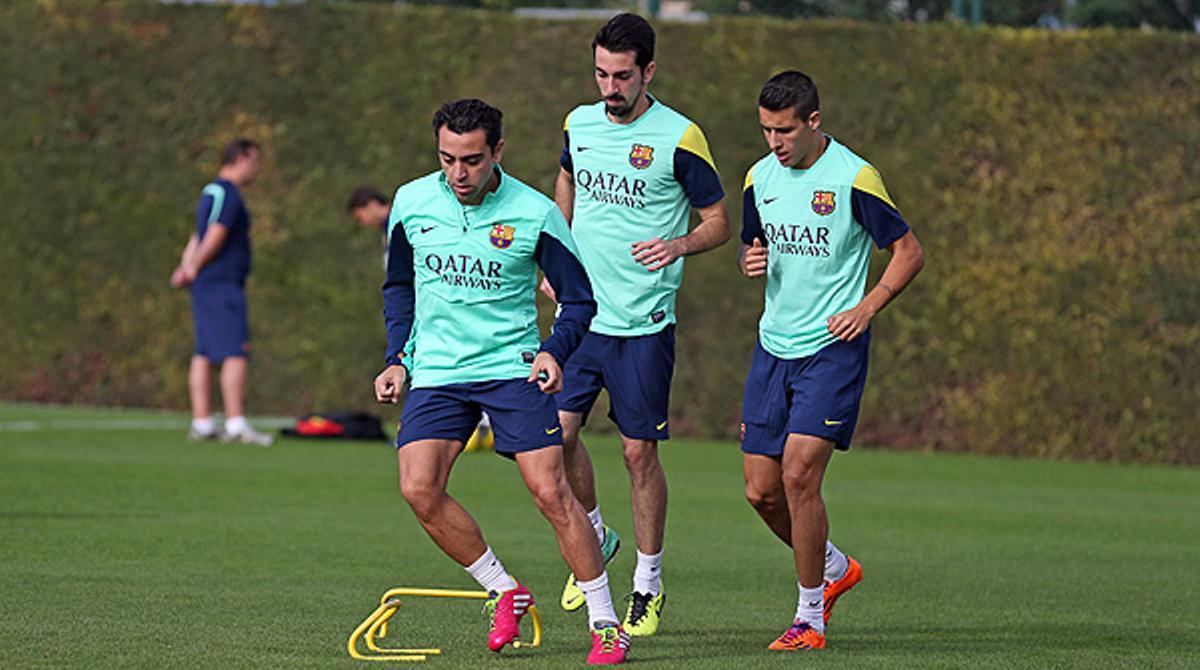 Entrenament del Barça després de l’èxode pels compromisos de les seleccions.