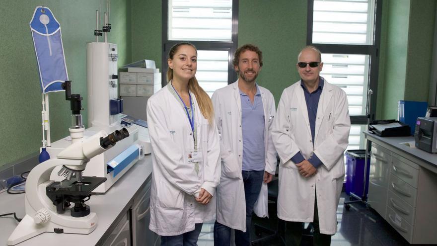 Ana Oliver, Albert Pérez y Antonio Manuel Gutiérrez, médicos de Hematología de Son Espases.