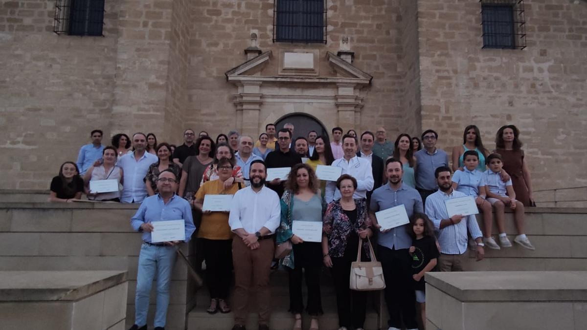 Los galardonados, en el castillo de Montilla.