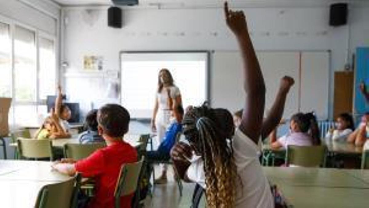 Un docente en un aula.