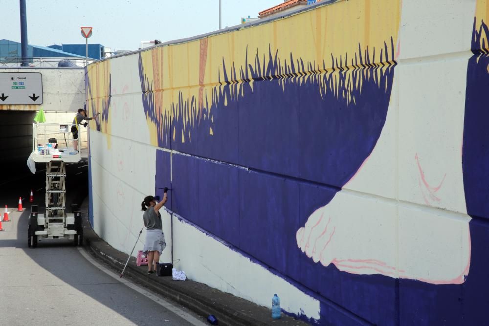 El 'Street Art' de Lidia Cao, en el túnel de Beiramar.