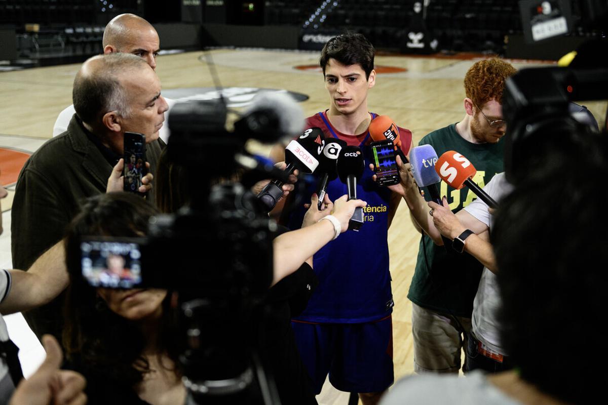 Juani Marcos, antes del segundo partido de la final de Liga Endesa.