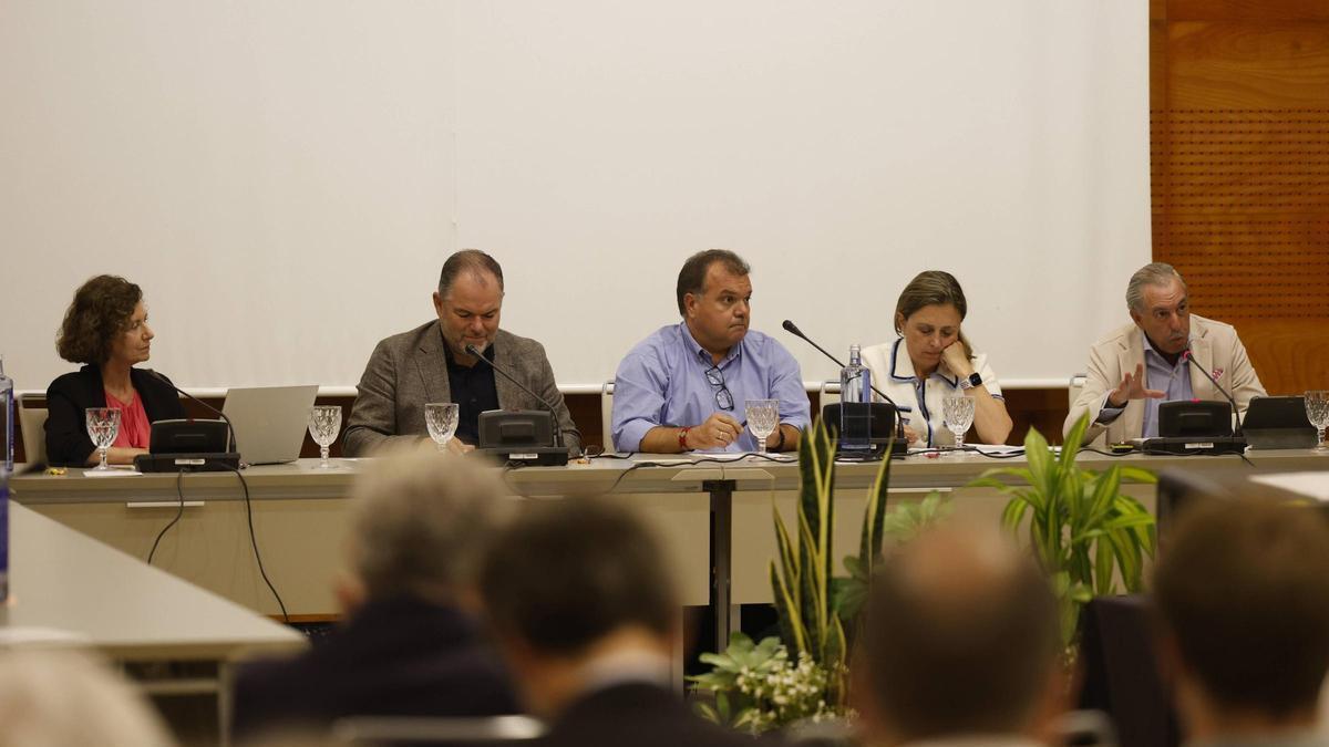Por la izquierda; Yolanda Fernández, Carlos Paniceres, José Luis Alperi, María Calvo y Eduardo Sánchez Morrondo.