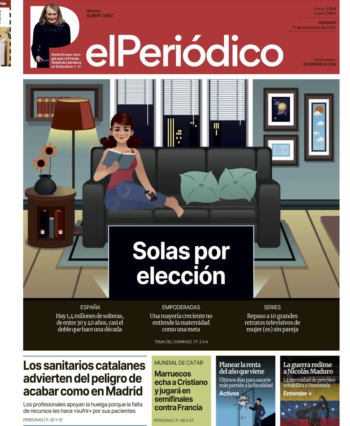 La portada d’EL PERIÓDICO de l’11 de desembre del 2022