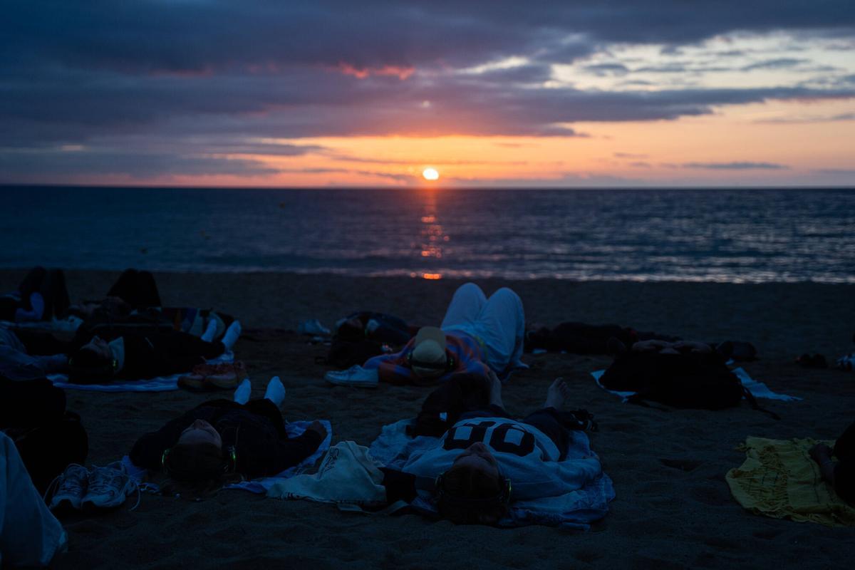 Sesión de respiraciones al amanecer.