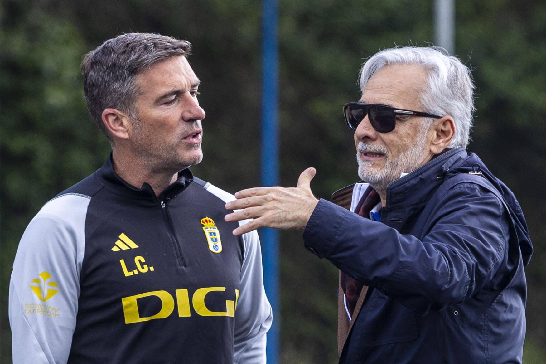 Jesús Martínez y Luis Carrión durante un entrenamiento - LNE