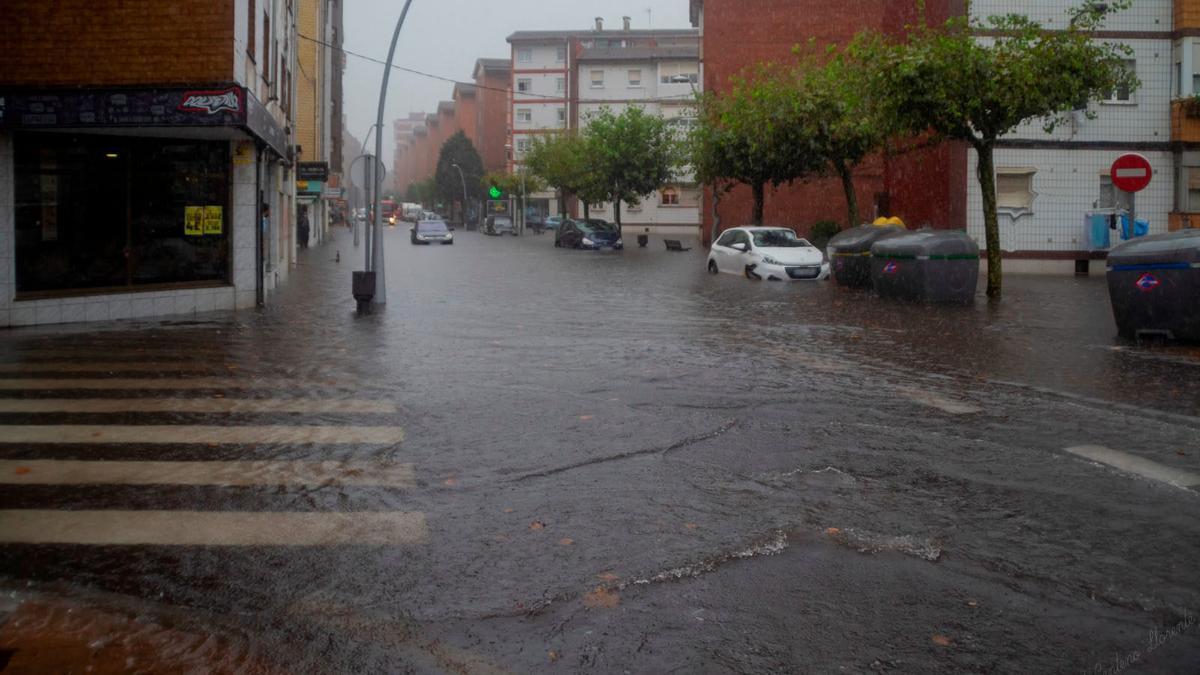 Inundaciones en Gijón por las fuertes lluvias