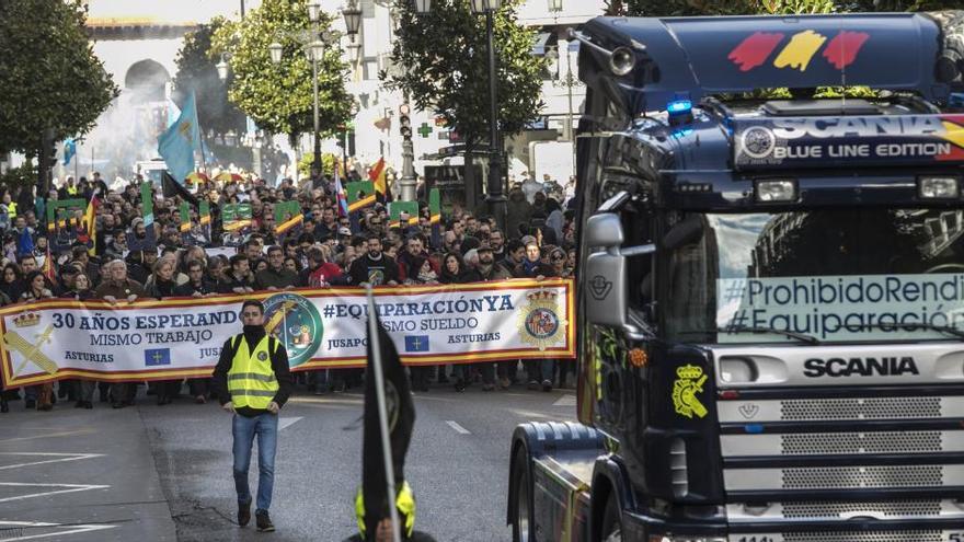 Manifestación de policías en Oviedo