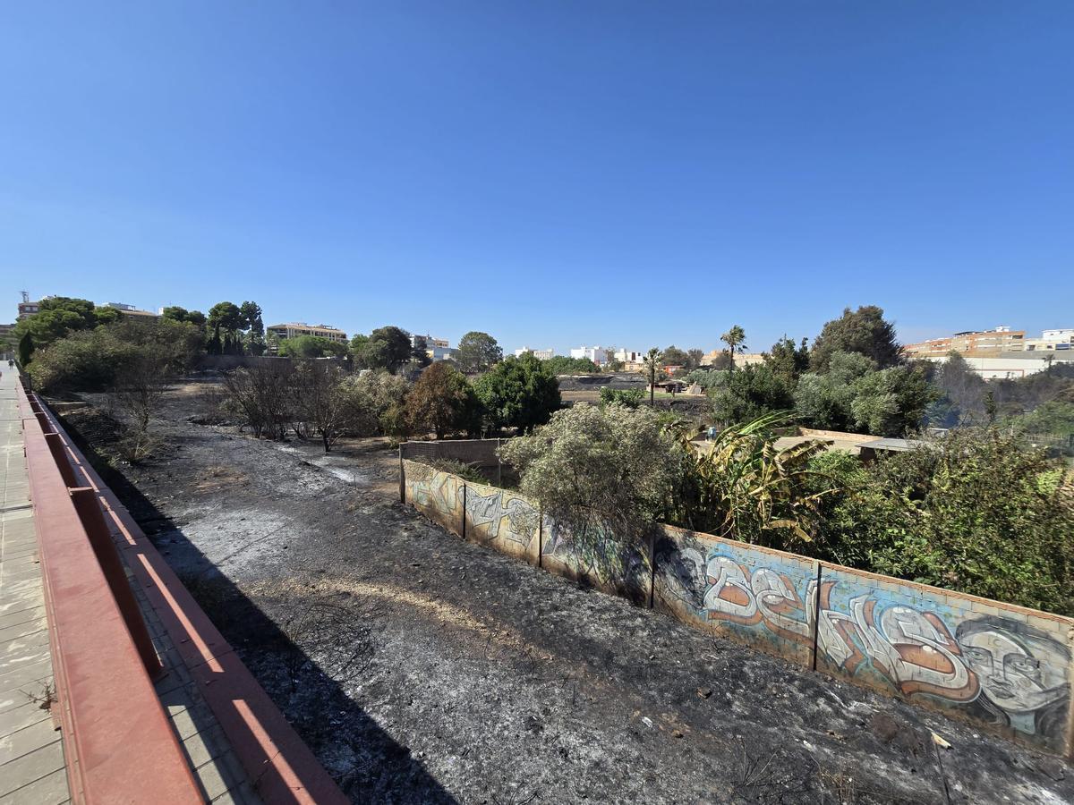 Así ha quedado el barranco de Manises tras el incendio que se ha cobrado la vida de un hombre