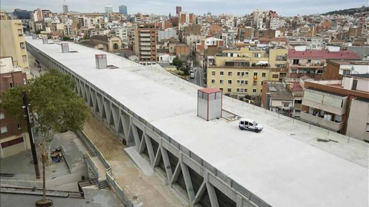 Cobertura de las vías de Sants, el pasado septiembre.