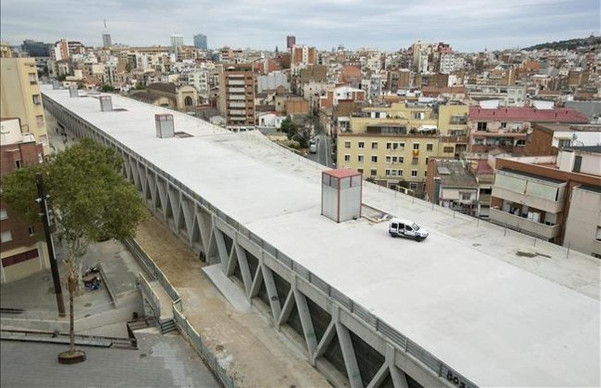 Cobertura de les vies de Sants, al mes de setembre.