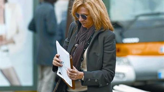 La infanta Cristina, a su llegada a su lugar de trabajo el pasado 5 de abril.