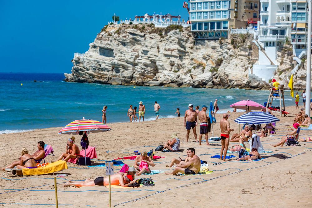 Quejas de usuarios en la apertura de las playas parceladas en Benidorm