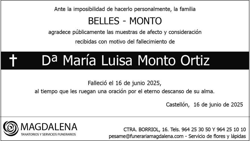 Dª María Luisa Monto Ortiz