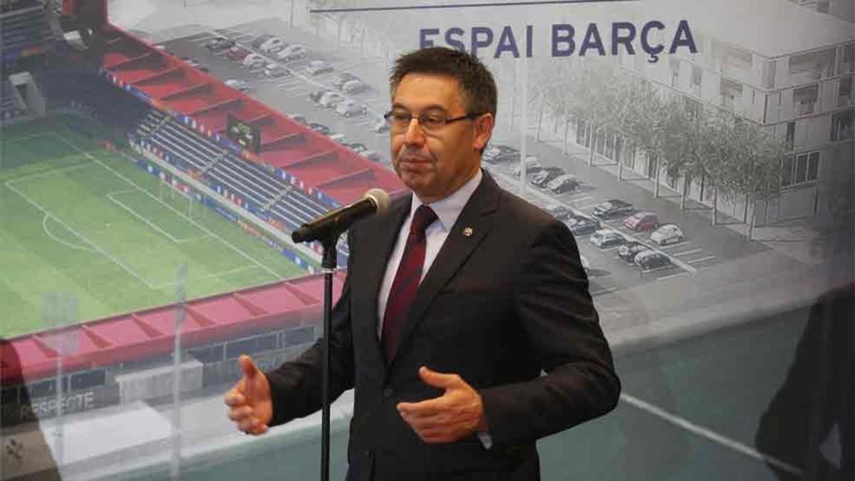 Bartomeu, en el acto de presentación del Estadio Johan Cruyff