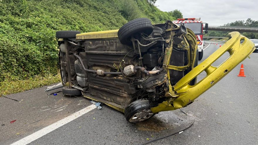 Herida una persona en un accidente en la AP-9 a su paso por Abegondo