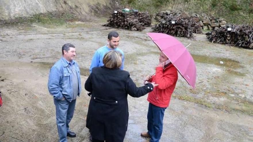 Los comuneros subastaron ayer once lotes de leña de eucalipto y roble.  // G.Núñez