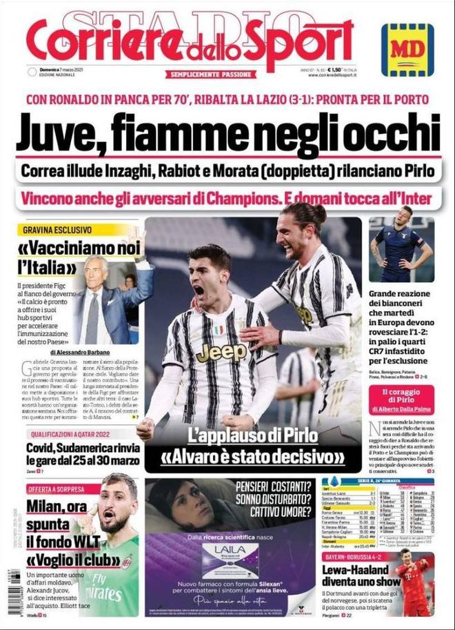 La portada de Il Corriere dello Sport