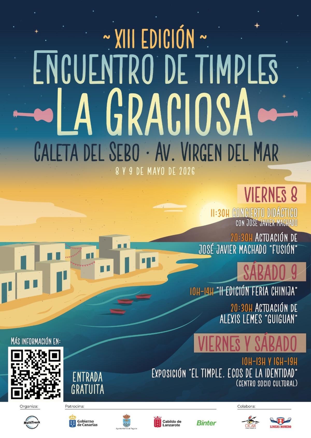 Cartel de la XIII edición del Encuentro de Timples de La Graciosa