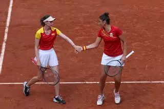 Tenis en los Juegos Olímpicos, D. Shnaider y M. Andreeva - C. Bucsa S. Sorribes Tormo, en imágenes