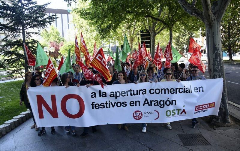 Manifestación contra la apertura de comercios en festivos