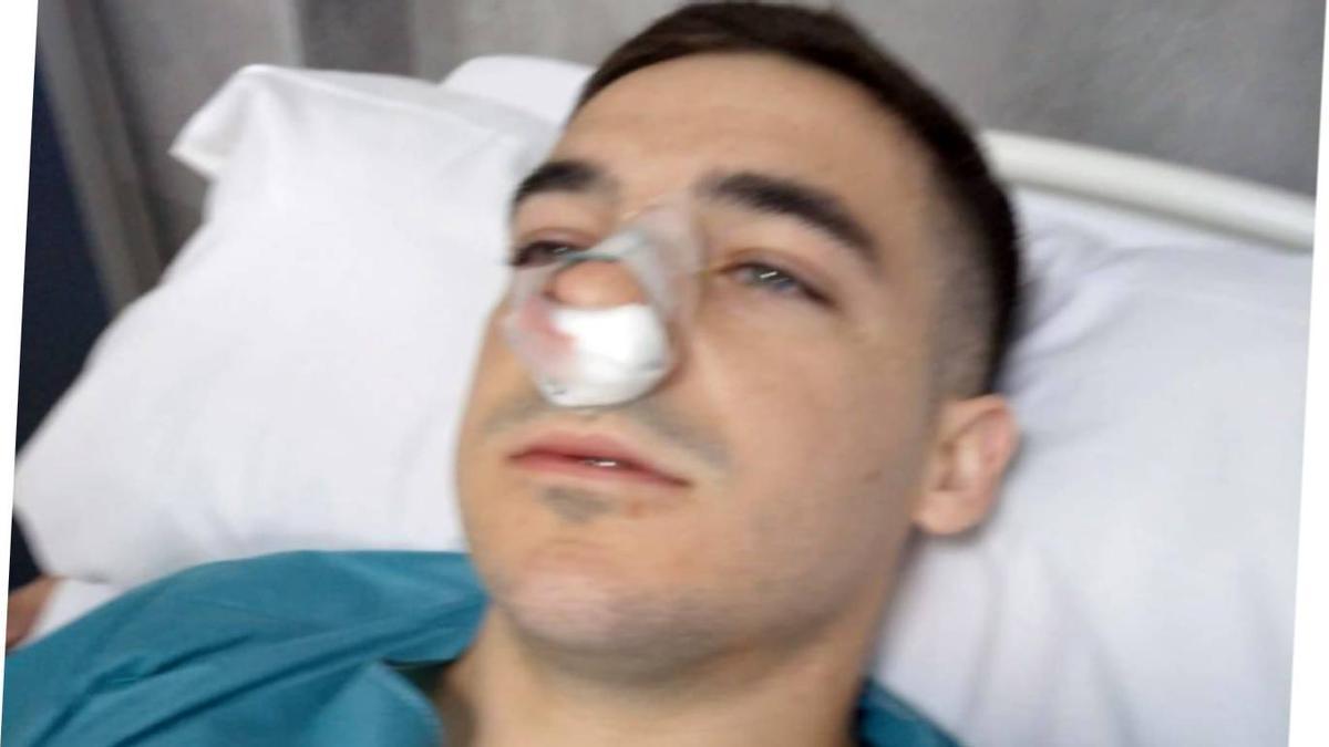 Una imagen del exsoldado García Cambrón, en el hospital tras su accidente en la base de Cerro Muriano (Córdoba).