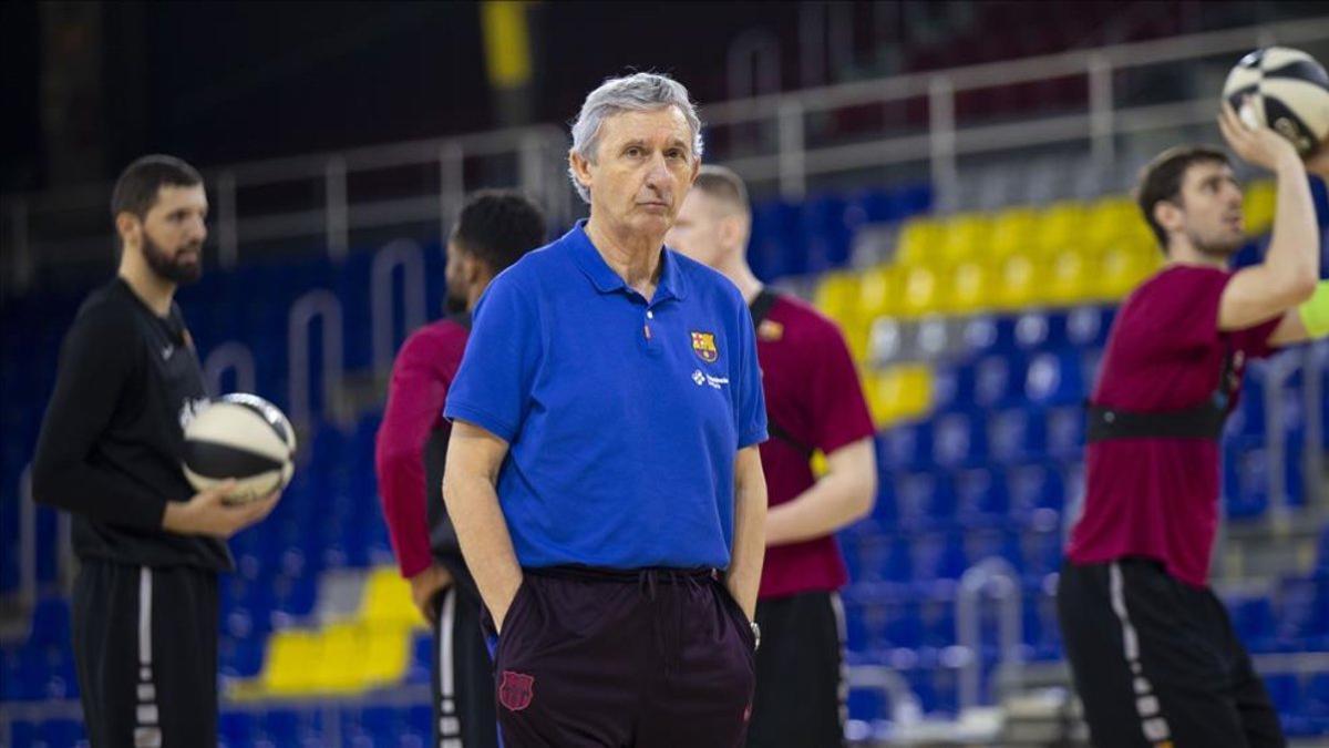 El Barça, esta temporada en un entrenamiento en el Palau