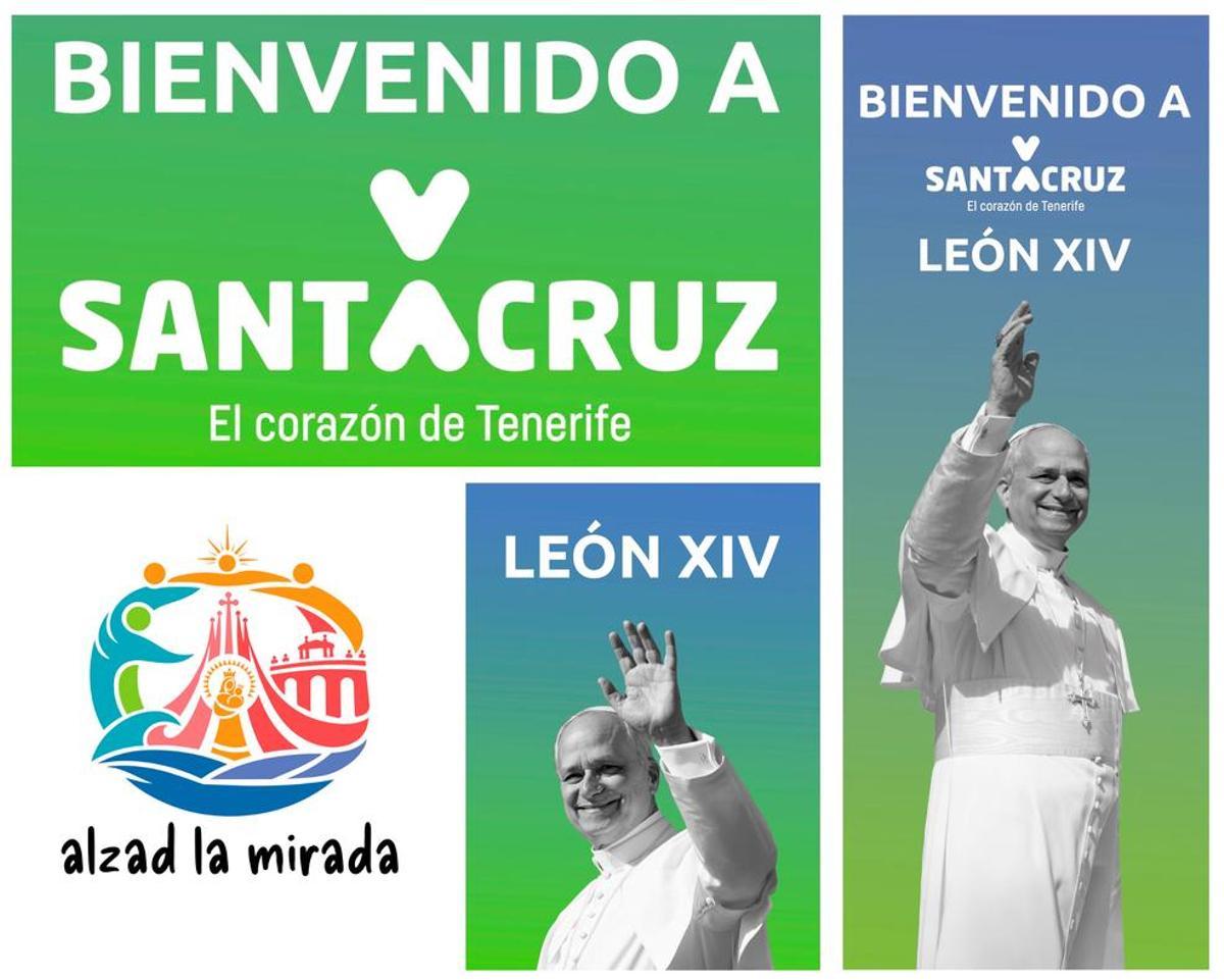 Propuesta gráfica de las lonas y corpóreos que transformarán y vestirán Santa Cruz durante la celebración del evento.