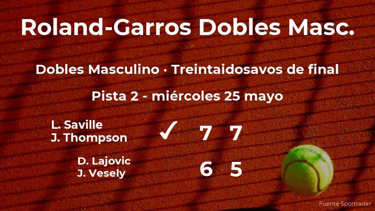 Saville y Thompson logran clasificarse para los dieciseisavos de final a costa de Lajovic y Vesely