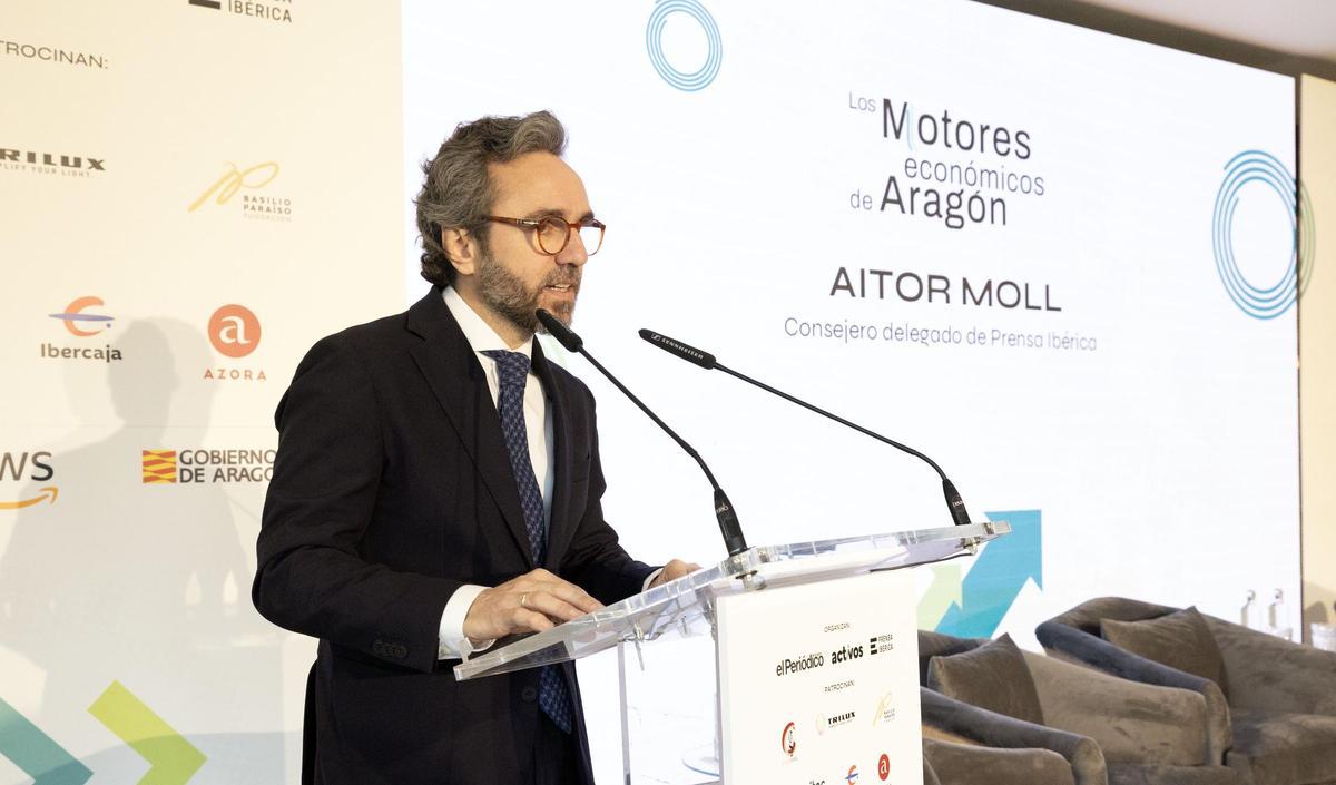 Aitor Moll, consejero delegado de Prensa Ibérica, ha abierto el foro 'Los motores económicos de Aragón'.