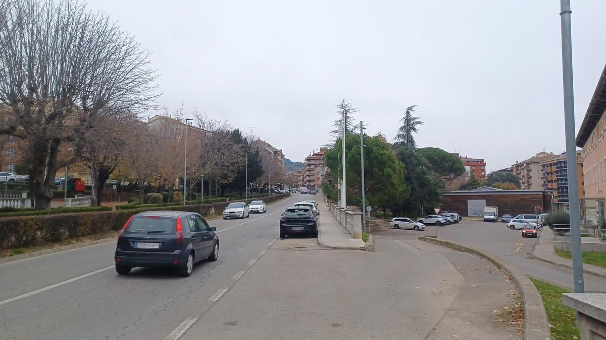 Carretera de Solsona de Berga. El lloc on s'ubicarà la nova parada provisional de busos