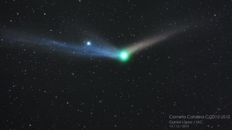 Imagen del cometa Catalina facilitada por el Instituto Astrofísico de Canarias.