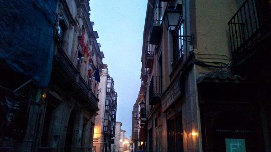 La calle de Ramos Carrión de la capital, a primera hora de esta mañana.