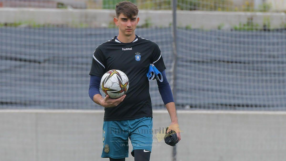 Arnau Fàbrega, en un partit amb el filial de Las Palmas