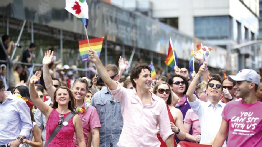 Trudeau, en el desfile del Orgullo de Toronto. // Efe