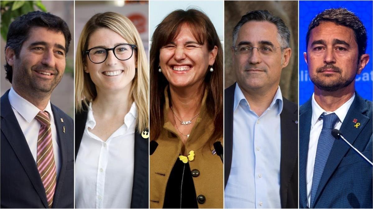 Combo Junts: Jordi Puigneró, Elsa Artadi, Laura Borràs, Ramon Tremosa y Damià Calvet