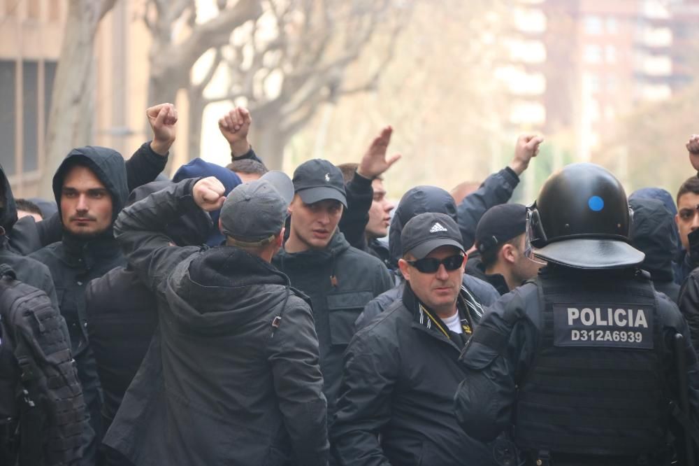 Tensió per la presència de seguidors del Lió a Barcelona