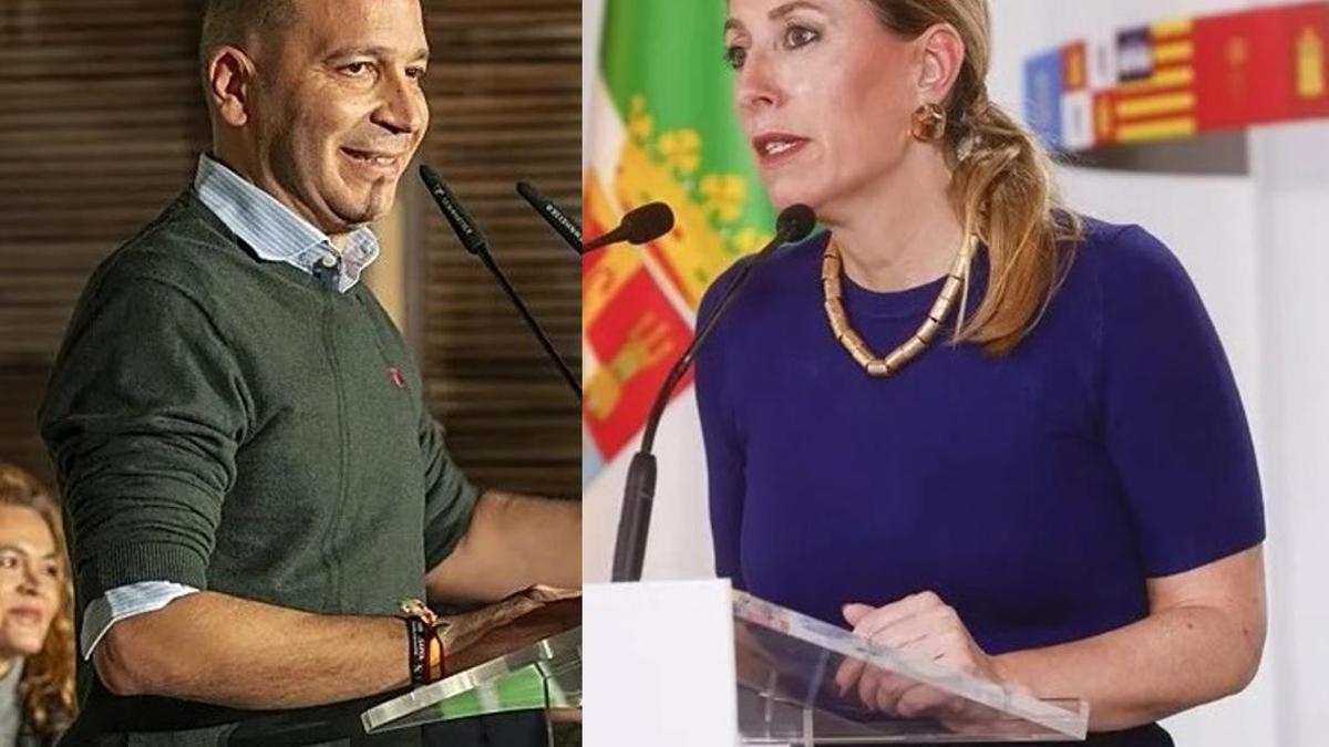 Óscar Fernández Calle (Vox) y María Guardiola (PP).