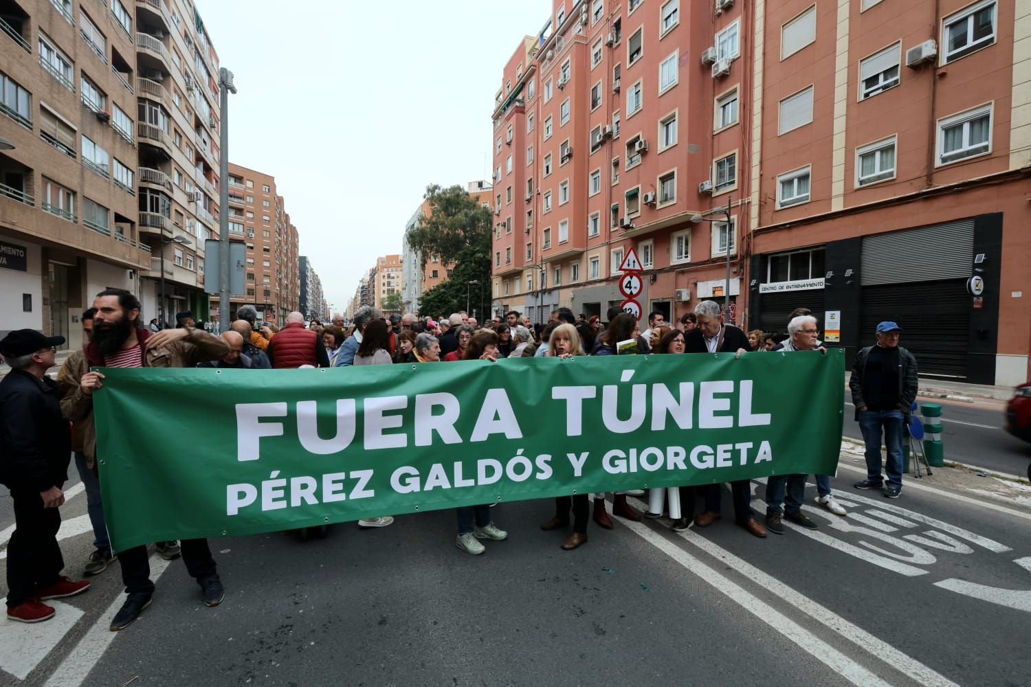 Protesta vecinal contra el túnel de la avenida Pérez Galdós