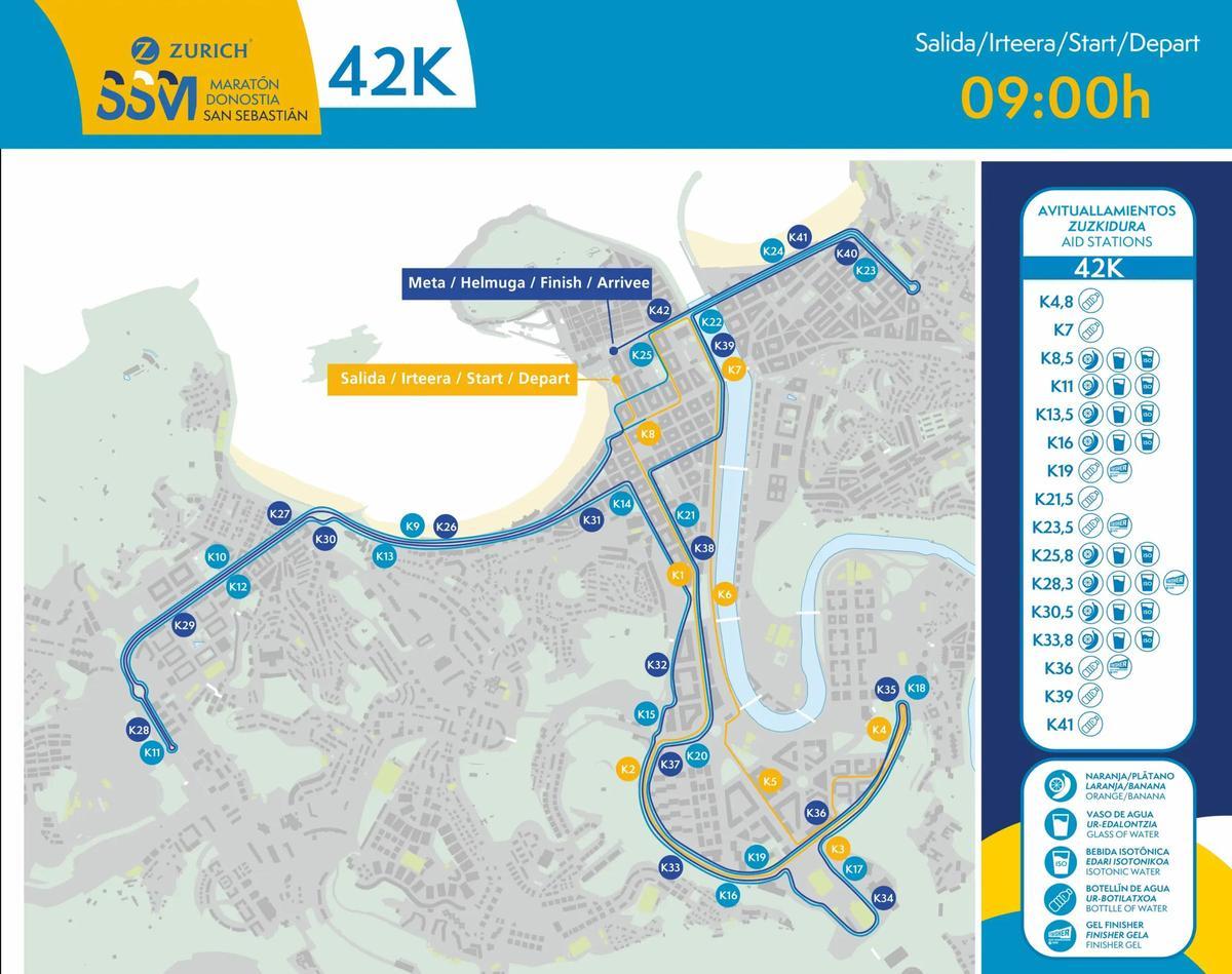 El recorrido del Maratón de San Sebastián 2025