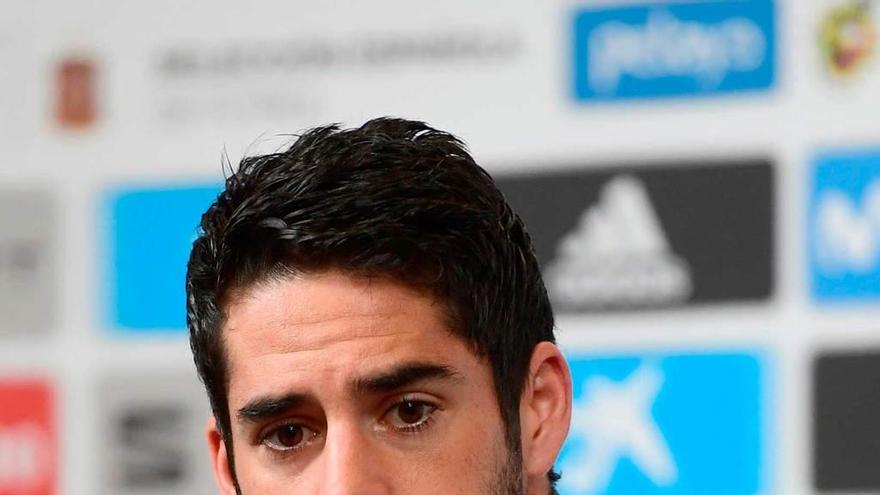 Isco, durante la rueda de prensa de ayer en Krasnodar.