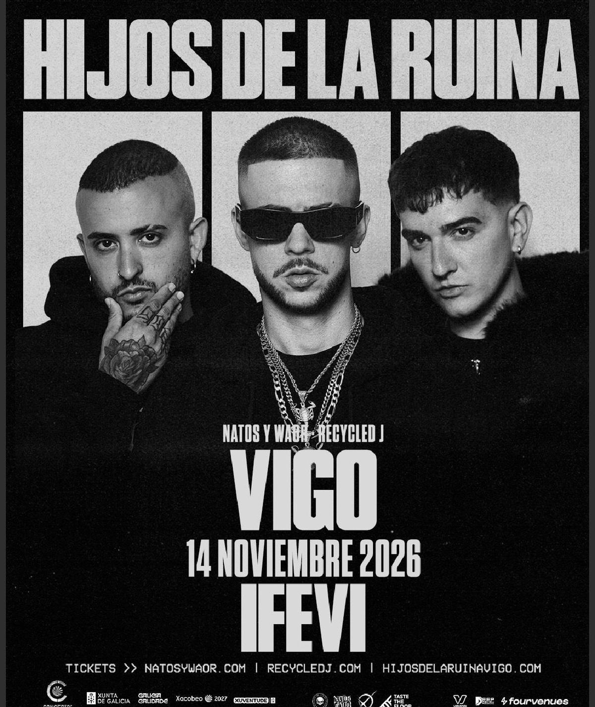 Cartel del concierto de Hijos de la Ruina y su concierto en Vigo el 14 de noviembre