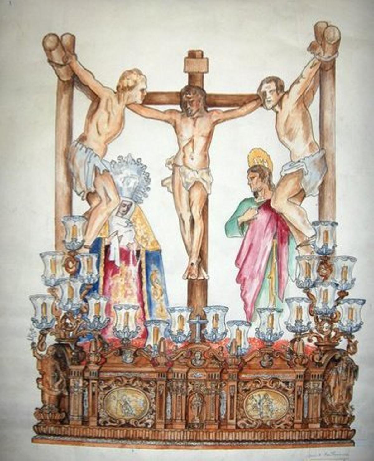 Proyecto del trono del Cristo del Perdón, obra de Jesús Castellanos.