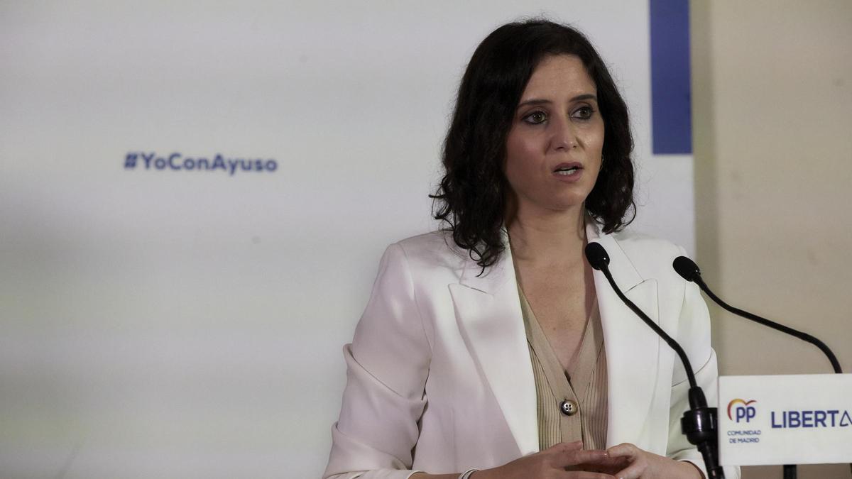 La presidenta de la Comunidad de Madrid y candidata del PP a la reelección, Isabel Díaz Ayuso.