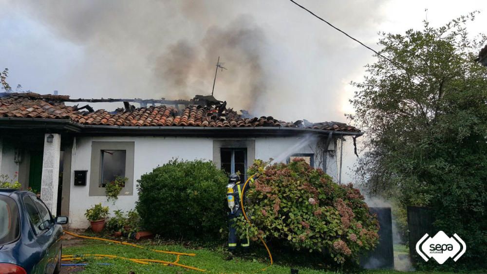 Incendio en una vivienda en Villaviciosa