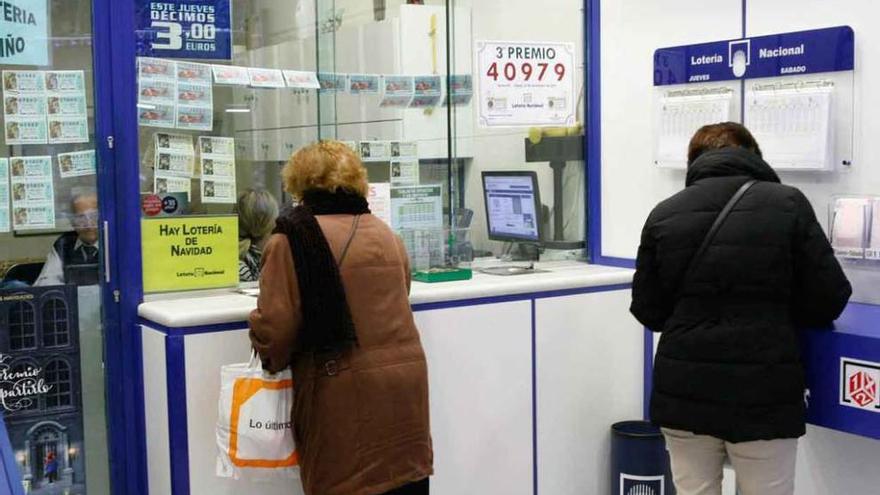 Una administración de lotería de la ciudad, ayer por la mañana.