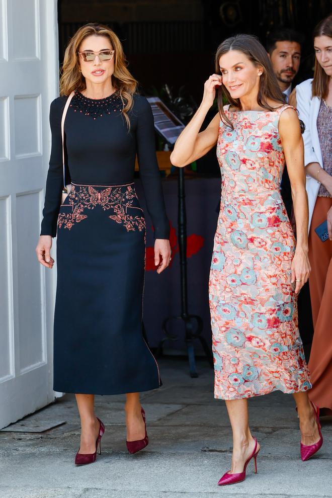 Rania de Jordania y la reina Letizia