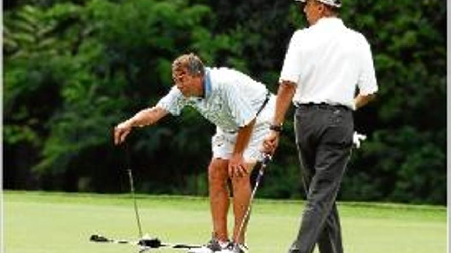 Obama i Boehner, durant el partit de golf d&#039;ahir.