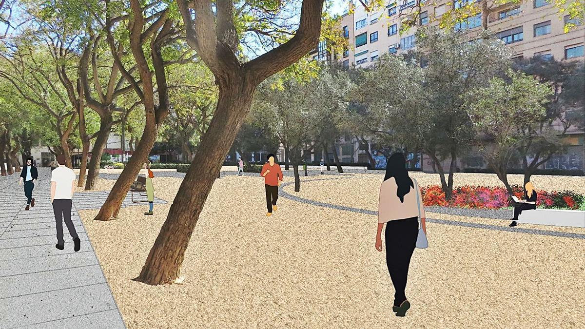 Figuración del futuro parque Manuel Granero, que será remodelado en 2021. | LEVANTE-EMV